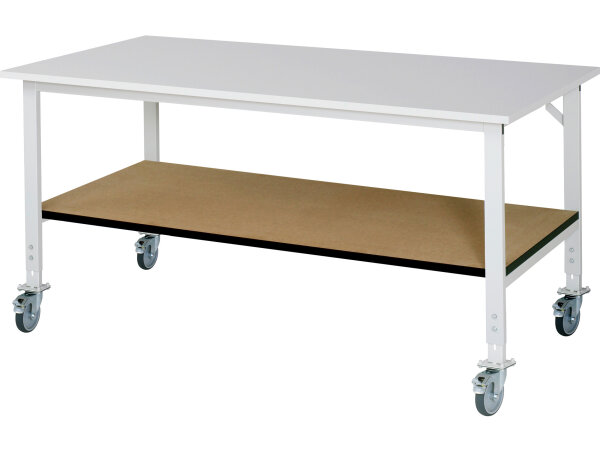 RAU Fahrbarer Arbeitstisch (HV) Tom - KM-01, B2000xT1000xH910-1230mm, M-Platte-22mm, 06-625M10-20-KM01.12