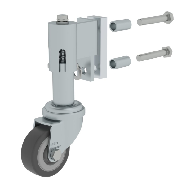 MUNK Federrolle für Stufenleiter Feder-Lenkrolle links - 50 mm, 19784
