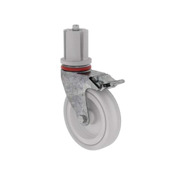 MUNK Lenkrolle - 125 mm mit Feststellbremse und Zapfen, 27959