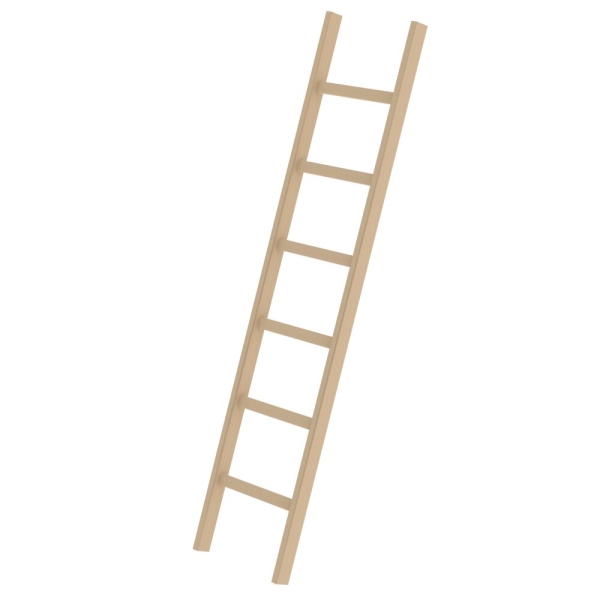 MUNK Sprossen-Anlegeleiter Holz ohne Traverse 6 Sprossen, 33106