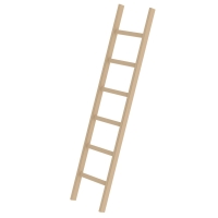 MUNK Sprossen-Anlegeleiter Holz ohne Traverse 6 Sprossen,...