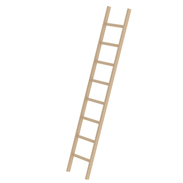 MUNK Sprossen-Anlegeleiter Holz ohne Traverse 8 Sprossen, 33108