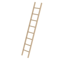 MUNK Sprossen-Anlegeleiter Holz ohne Traverse 8 Sprossen,...