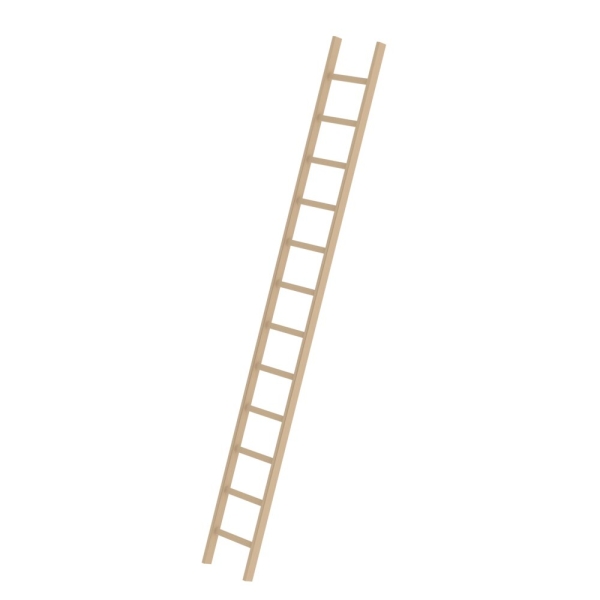 MUNK Sprossen-Anlegeleiter Holz ohne Traverse 12 Sprossen, 33112