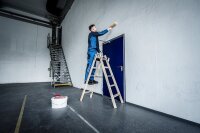 MUNK Stufen-Stehleiter Holz beidseitig begehbar 2x5...