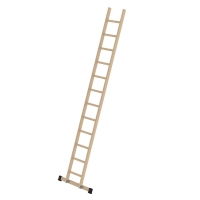 MUNK Sprossen-Anlegeleiter Holz mit Traverse 12 Sprossen,...