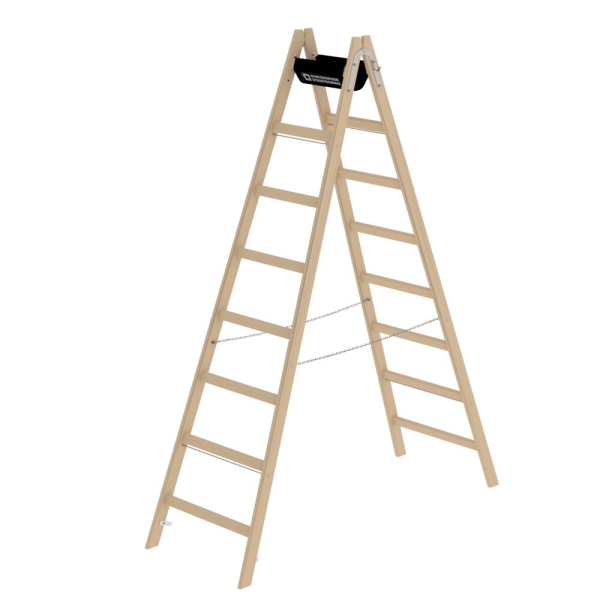MUNK Sprossen-Stehleiter Holz 2x8 Sprossen, 33216