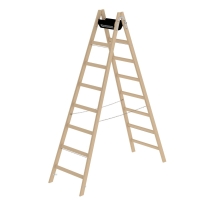 MUNK Sprossen-Stehleiter Holz 2x8 Sprossen, 33216