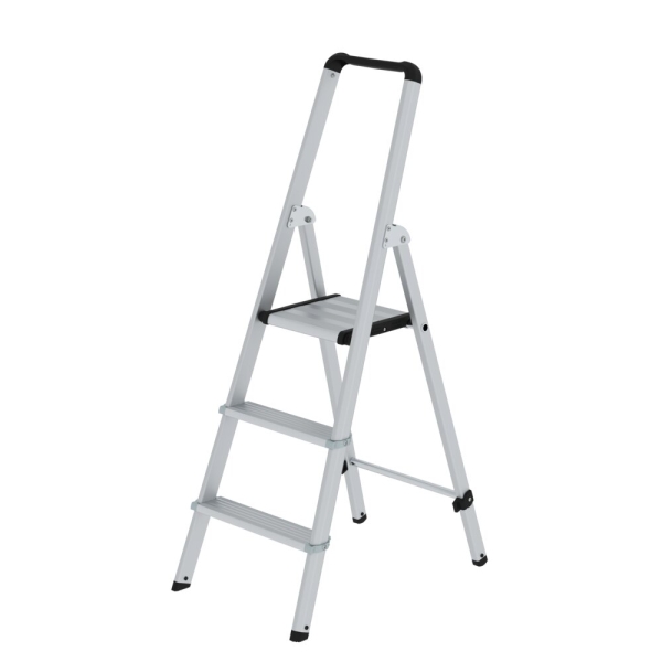 MUNK ML Stufen-Stehleiter einseitig begehbar Aluminium eloxiert 3 Stufen, 11253