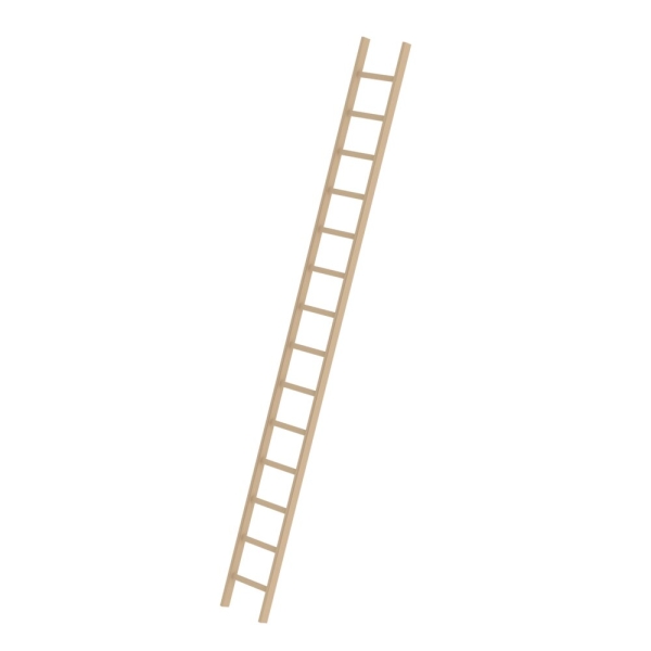 MUNK Sprossen-Anlegeleiter Holz ohne Traverse 14 Sprossen, 33114