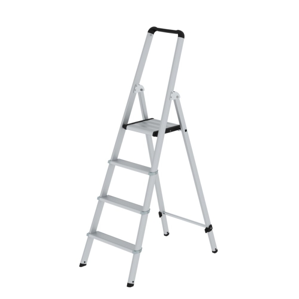 MUNK ML Stufen-Stehleiter einseitig begehbar Aluminium eloxiert 4 Stufen, 11254