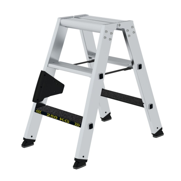 MUNK Stufen-Stehleiter 250 kg beidseitig begehbar mit clip-step R13 2x3 Stufen, 43803