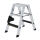 MUNK Stufen-Stehleiter 250 kg beidseitig begehbar mit clip-step R13 2x3 Stufen, 43803