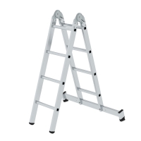 MUNK Klappleiter 2-teilig mit nivello®-Traverse 2x4...