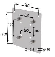MUNK Adapterplatte Edelstahl 100 x 100 mm, 150 x 150 mm,...