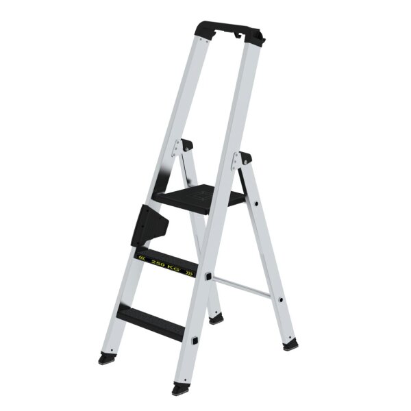MUNK Stufen-Stehleiter 250 kg einseitig begehbar mit clip-step R13 3 Stufen, 42703