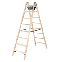 MUNK Stufen-Stehleiter Holz beidseitig begehbar 2x8...
