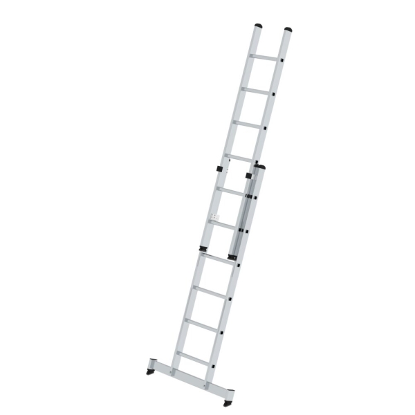 MUNK Sprossen-Schiebeleiter 2-teilig mit nivello®-Traverse 2x6 Sprossen, 20406