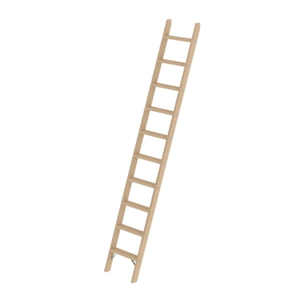 MUNK Stufen-Anlegeleiter Holz ohne Traverse 10 Stufen, 33710