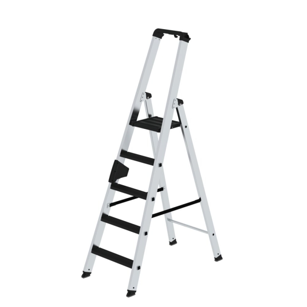 MUNK Stufen-Stehleiter 250 kg einseitig begehbar mit clip-step R13 5 Stufen, 42705