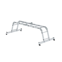 MUNK Vielzweckleiter 4-teilig mit nivello®-Traverse 2x2 + 2x3 Sprossen, 31310