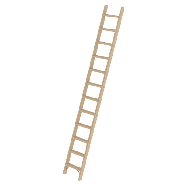 MUNK Stufen-Anlegeleiter Holz ohne Traverse 12 Stufen, 33712