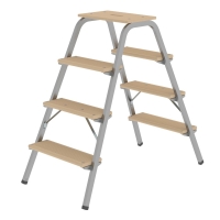 MUNK Stahl-Holz-Tritt 2x4 Stufen, 39004