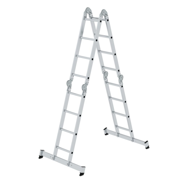 MUNK Vielzweckleiter 4-teilig mit nivello®-Traverse 4x4 Sprossen, 11111