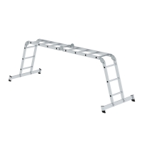 MUNK Vielzweckleiter 4-teilig mit nivello®-Traverse 2x3 + 2x4 Sprossen, 31314