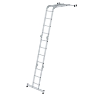 MUNK Vielzweckleiter 4-teilig mit nivello®-Traverse 2x3 + 2x4 Sprossen, 31314