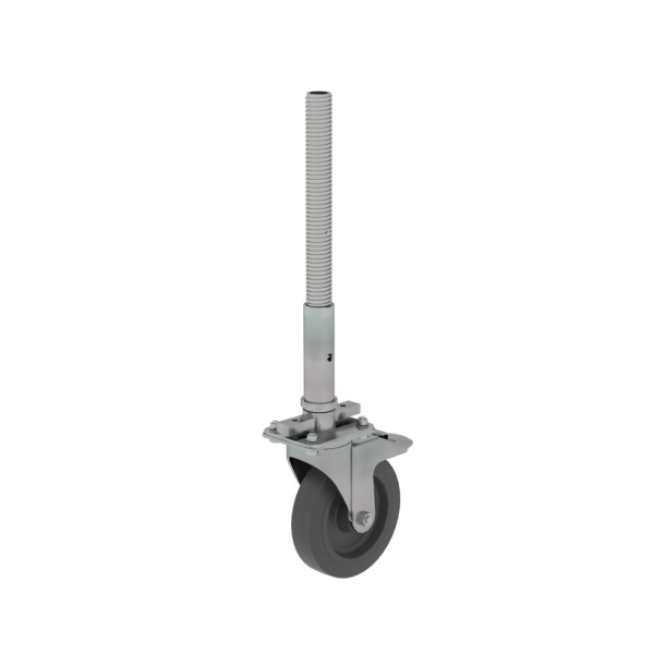 MUNK Lenkrolle mit Spindel, spurlos grau höhenverstellbar - 200 mm, 27922