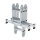 MUNK Vielzweckleiter 4-teilig mit nivello®-Traverse und Holzbelag 2x2 + 2x3 Sprossen, 31320