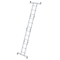 MUNK Vielzweckleiter 4-teilig mit nivello®-Traverse und Holzbelag 4x3 Sprossen, 31322