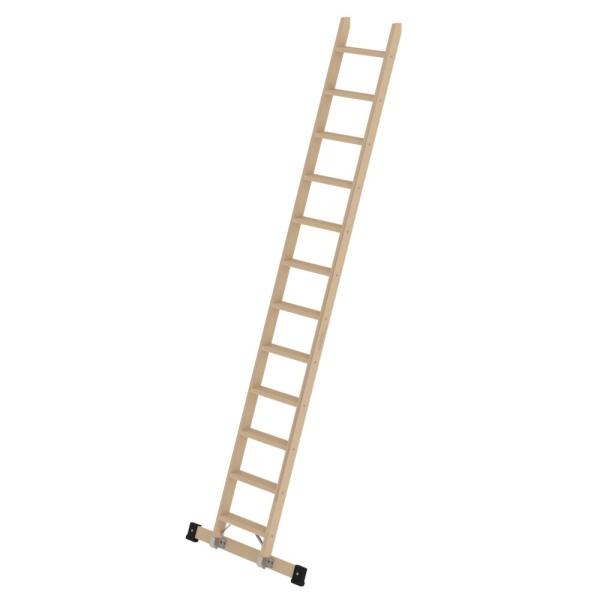 MUNK Stufen-Anlegeleiter Holz mit Traverse 12 Stufen, 33722
