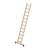 MUNK Stufen-Anlegeleiter Holz mit nivello®-Traverse...