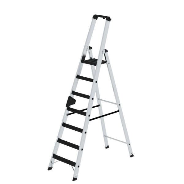 MUNK Stufen-Stehleiter 250 kg einseitig begehbar mit clip-step R13 7 Stufen, 42707