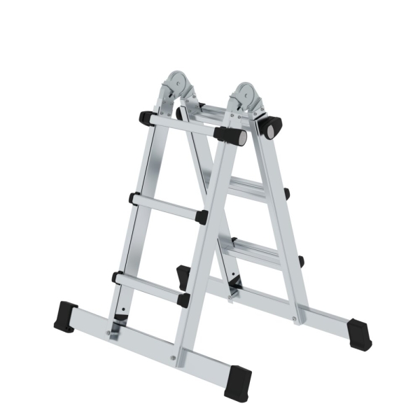 MUNK Teleskopleiter 4-teilig mit Traverse 4x3 Sprossen, 32121