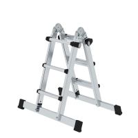 MUNK Teleskopleiter 4-teilig mit Traverse 4x3 Sprossen,...
