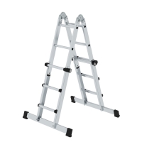 MUNK Teleskopleiter 4-teilig mit Traverse 4x3 Sprossen, 32121