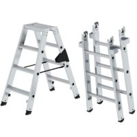 MUNK Stufen-Stehleiter-Set beidseitig begehbar steckbar...