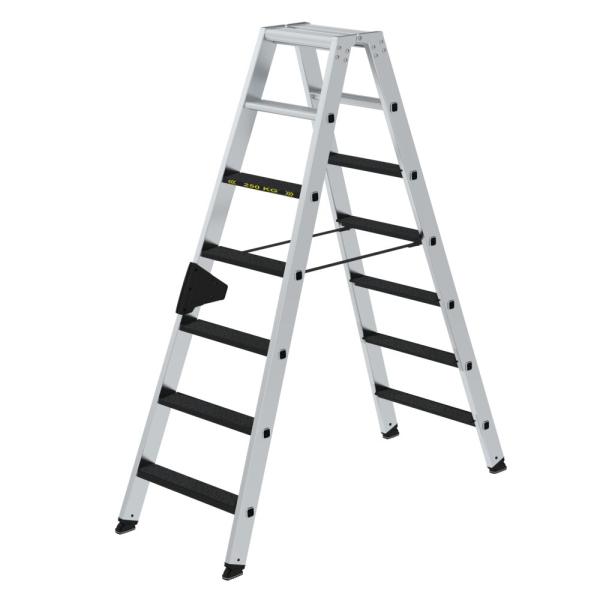 MUNK Stufen-Stehleiter 250 kg beidseitig begehbar mit clip-step R13 2x7 Stufen, 43807
