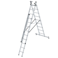 MUNK Mehrzweckleiter 3-teilig mit nivello®-Traverse 3x9 Sprossen, 11108
