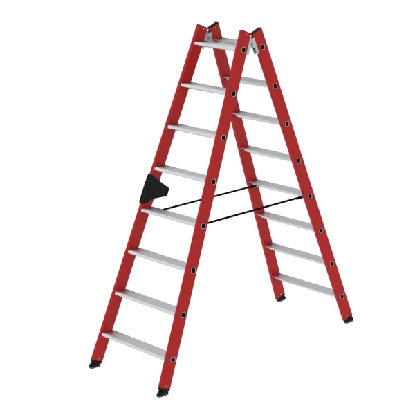 MUNK Stufen-Stehleiter beidseitig begehbar GFK / Alu 2x8 Stufen, 34116
