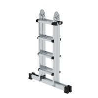 MUNK Teleskopleiter 4-teilig mit Traverse 4x4 Sprossen,...