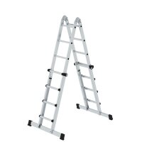 MUNK Teleskopleiter 4-teilig mit Traverse 4x4 Sprossen, 32122