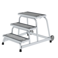MUNK Arbeitspodest starr Stahl-Gitterrost mit Rollen 3...