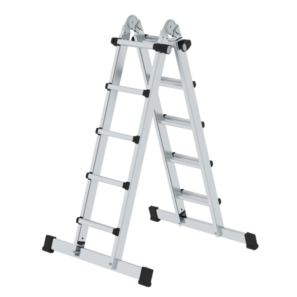 MUNK Teleskopleiter 4-teilig mit Traverse 4x5 Sprossen, 32123