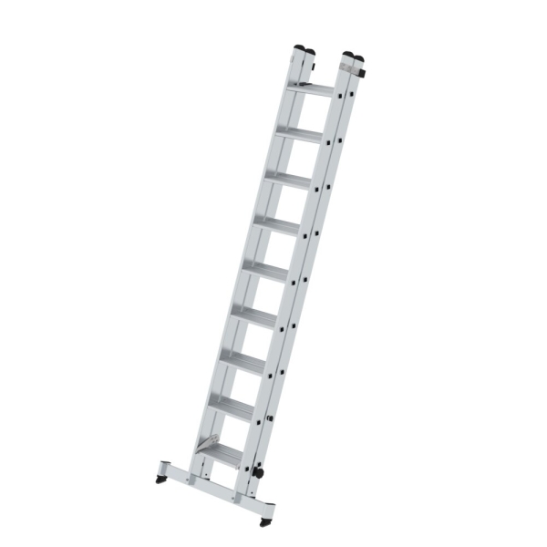 MUNK Stufen-Schiebeleiter 2-teilig mit nivello®-Traverse 2x9 Stufen, 40663