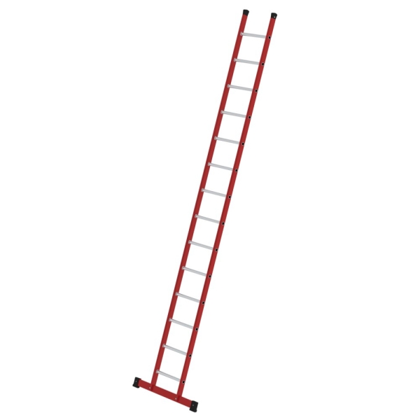 MUNK Sprossen-Anlegeleiter GFK/Alu mit Traverse 14 Sprossen, 35314