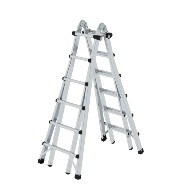 MUNK Teleskopleiter 4-teilig ohne Traverse 4x6 Sprossen, 32019